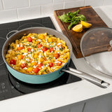 T-fal Inspire Ceramic Non-Stick 5qt Jumbo Cooker, Mint image 5