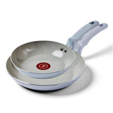 T-fal Viva Ceramic Refresh Non-Stick Frying Pan Set, Calm Blue, 20-cm & 26-cm, 2-pk image 2