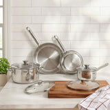 T-Fal Viva Stainless Steel Cookware Set, Dishwasher & Oven Safe, Pots and Pans Set, 10-pc image 3