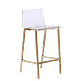 Take Me Home Clear Finish Sasha Stool with Gold Frame