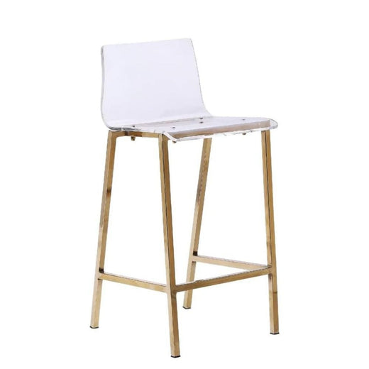 Take Me Home Clear Finish Sasha Stool with Gold Frame