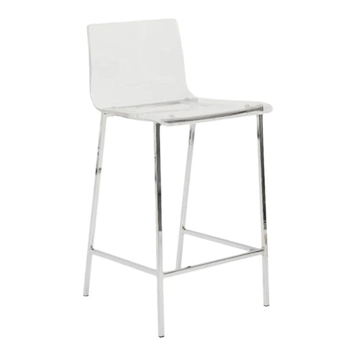 Take Me Home Clear Finish Sasha Stool with Silver Frame