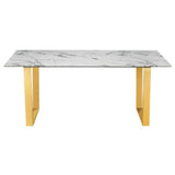 Take Me Home Rectangle Faux Marble Dining Table image 2