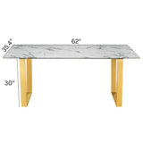 Take Me Home Rectangle Faux Marble Dining Table image 7