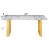 Take Me Home Rectangle Faux Marble Dining Table image 8