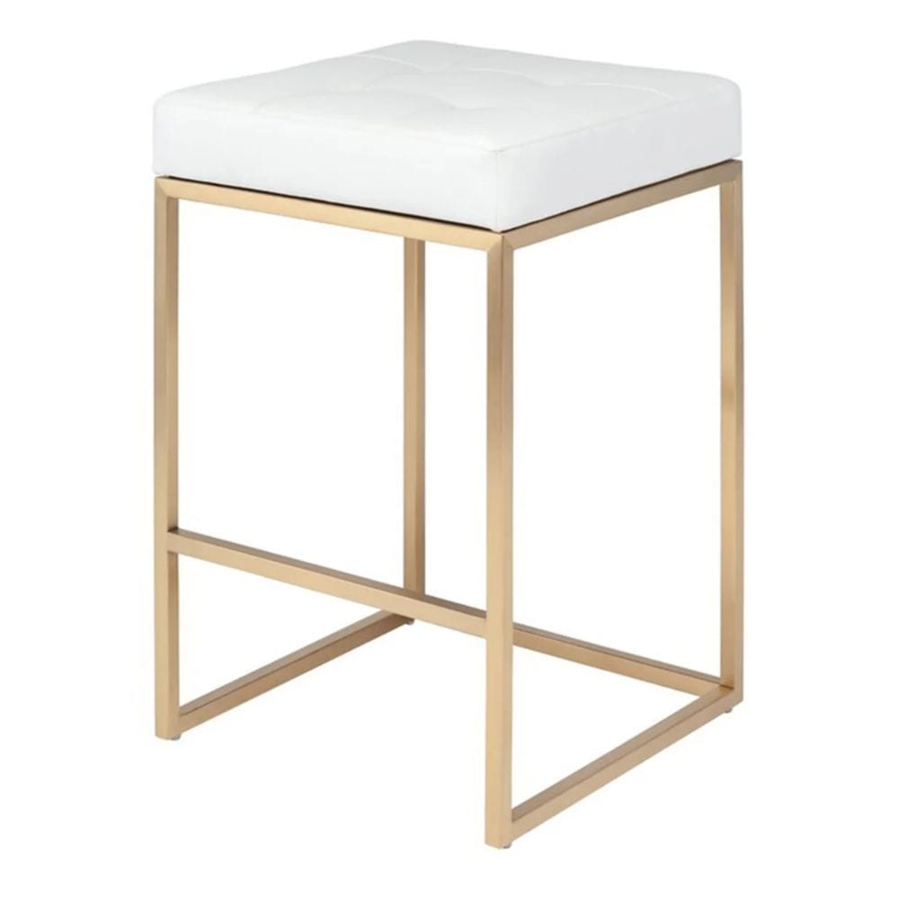 Take Me Home White Stainless Steel Pipe Counter Stool