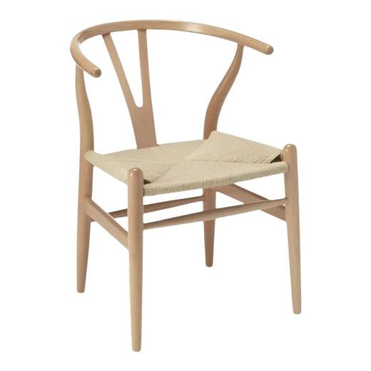 Take Me Home Wishbone Wood Dining Chair with Woven Seat, Natural