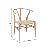 Take Me Home Wishbone Wood Dining Chair with Woven Seat, Natural image 3