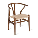 Take Me Home Wishbone Wood Dining Chair with Woven Seat, Walnut image 2