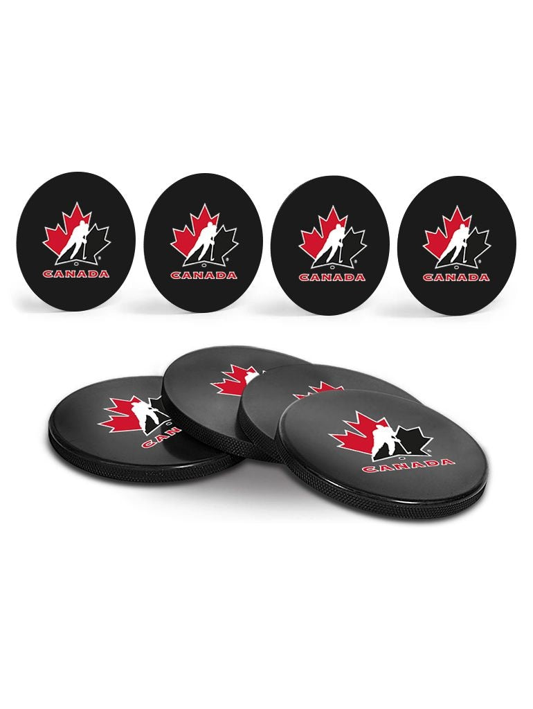 Team Canada Hockey Puck Drink Coasters, 4-pk