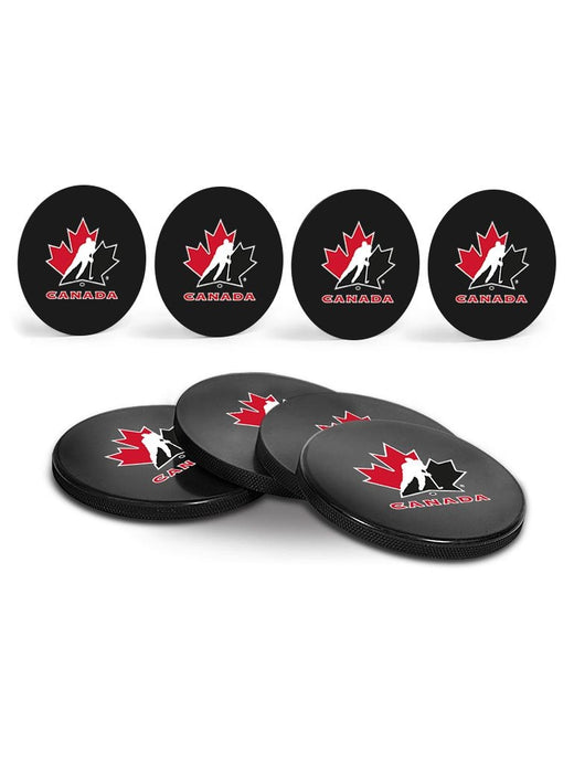 Team Canada Hockey Puck Drink Coasters, 4-pk