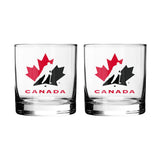 Team Canada/Hockey Canada Rocks Glass Set, Clear, 2-pk