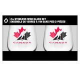 Team Canada/Hockey Canada Stemless Wine Glass Set, 19-oz, 2-pk image 3