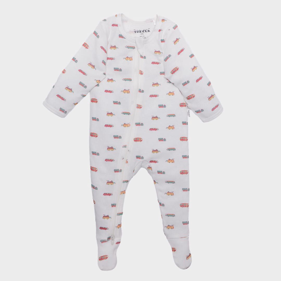 The Elk Baby Camping Print Premium Organic Cotton Zippy, Various Sizes