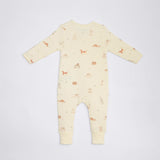 The Elk Baby Dog Print Premium Organic Cotton Play and Grow Rib Foot Zippy, Various Sizes