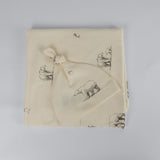 The Elk Baby Polar Bear Print Premium Organic Cotton Blanket and Beanie Set
