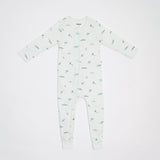 The Elk Baby Whale Print Premium Organic Cotton Play and Grow Rib Foot Zippy, Various Sizes