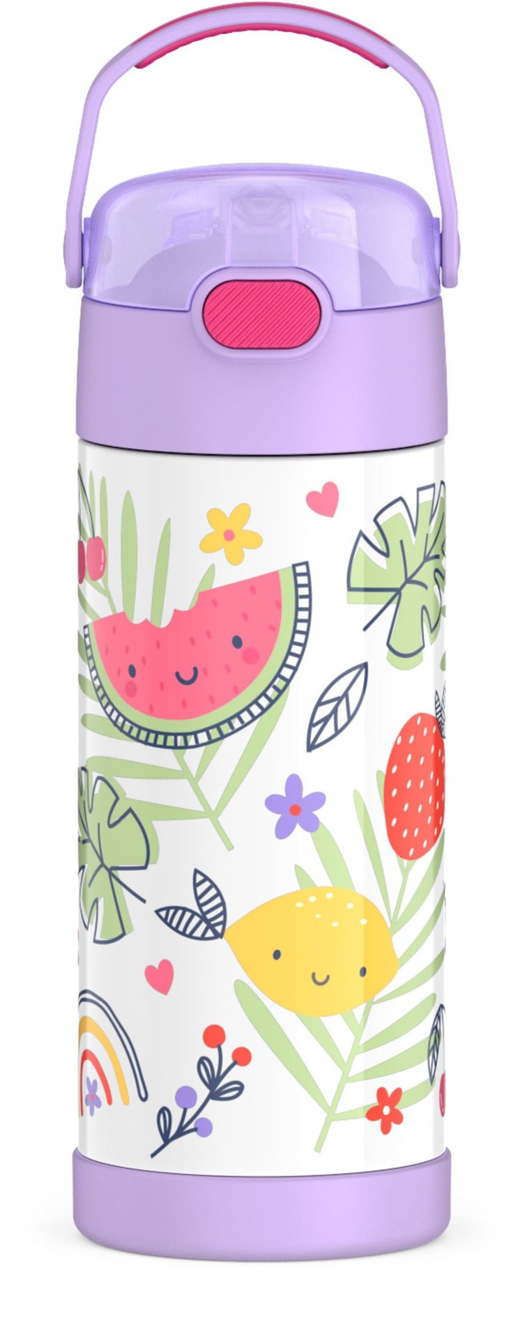 Thermos Rainbow Fruit Stainless Steel Insulated Water Bottle, 14-oz