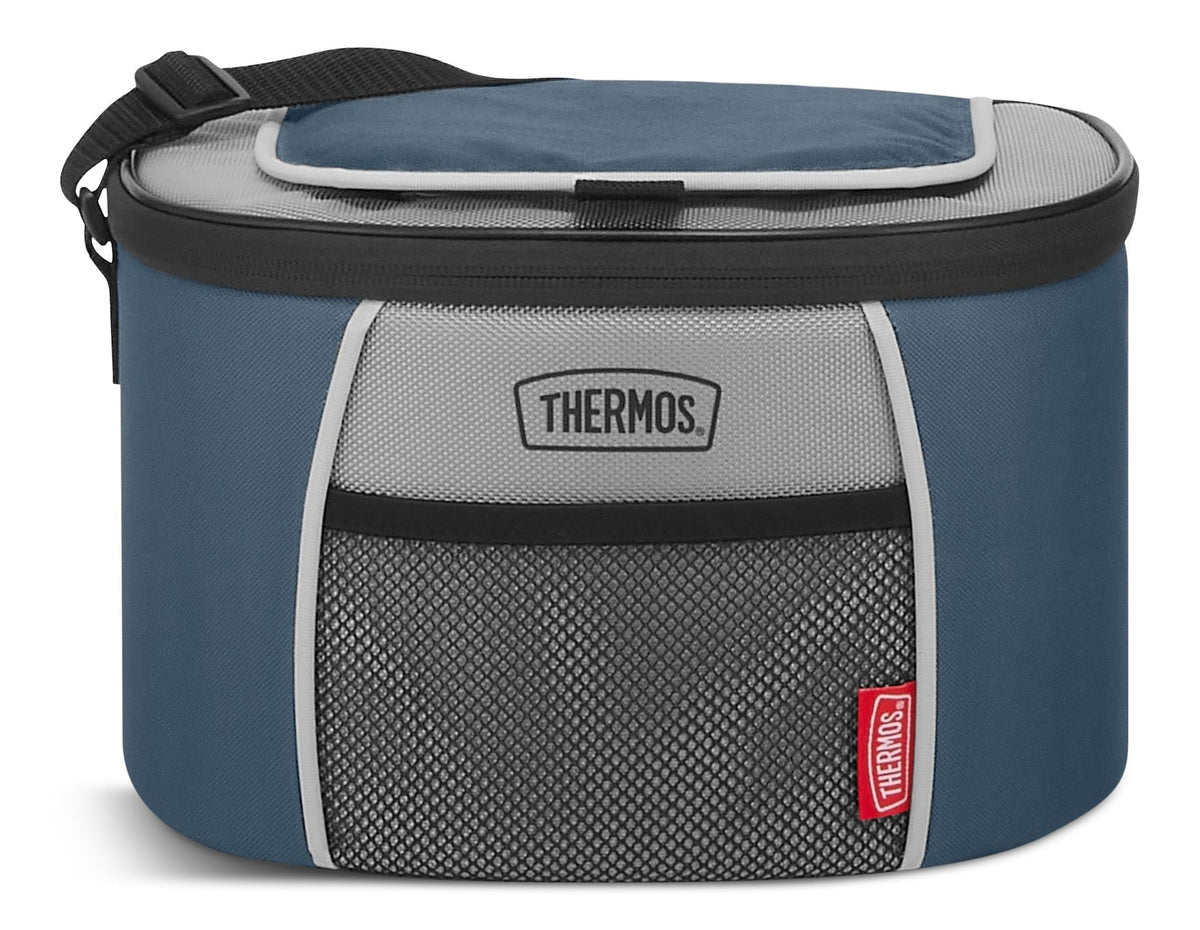 Thermos Soft Cooler with Shoulder Strap, 6-Can Capacity, Blue, PVC-Free