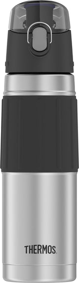 Thermos Stainless Steel Water Bottle, 530-mL, Black, with Push Button Lid