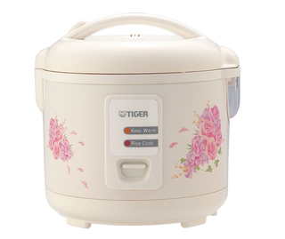 Tiger Non-Stick Rice Cooker & Steamer, White, 5.5 Cups