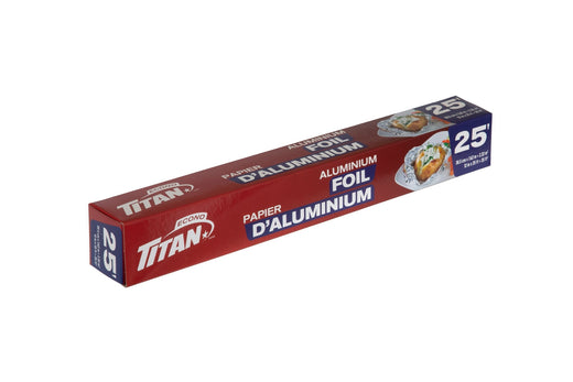 Titan Aluminum Foil, 12-in x 25-ft, Kitchen Foil for Cooking/Baking & Grilling