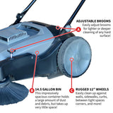 Tomahawk Commercial Push Sweeper & Hard Floor Cleaner, 38-in image 6