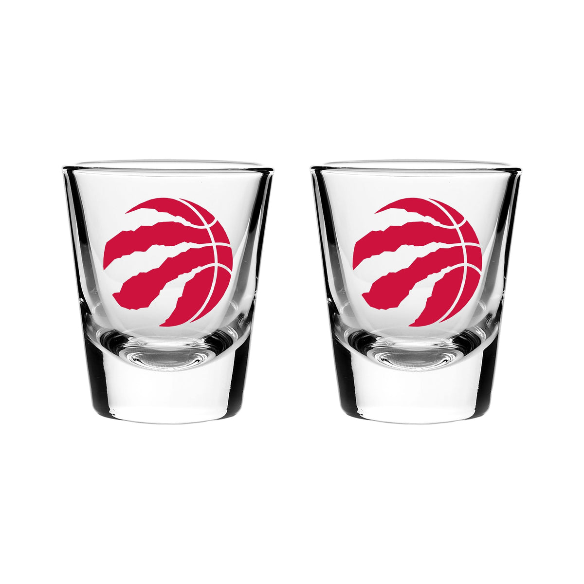 Toronto Raptors Heavy Base Shot Glass Set For NBA Basketball Fans/Collectors, 2-oz, 2-pk