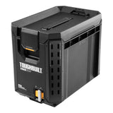 ToughBuilt StackTech Half Portable Modular Plastic/Metal Tool Box with Inner Tray and 5 Dividers, IP65-Rated, Black