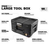ToughBuilt StackTech Middle Portable Modular Plastic/Metal Tool Box with Inner Tray, IP65-Rated, Black image 2
