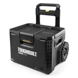 ToughBuilt StackTech Portable Modular Plastic/Metal Rolling Tool Box with Handle and Inner Tray, IP65-Rated, Black