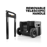 ToughBuilt StackTech Portable Modular Plastic/Metal Rolling Tool Box with Handle and Inner Tray, IP65-Rated, Black image 4