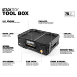 ToughBuilt StackTech Top Portable Modular Plastic/Metal Tool Box with 4 Dividers and 4 Bins, IP65-Rated, Black image 2
