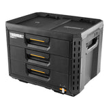 ToughBuilt StackTech XL 3-Drawer Auto-Locking Portable Modular Tool Box, Black