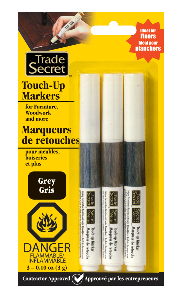 Trade Secret Touch-Up Repair Marker, Quick Drying & Fade Resistant, Grey, 3-pk