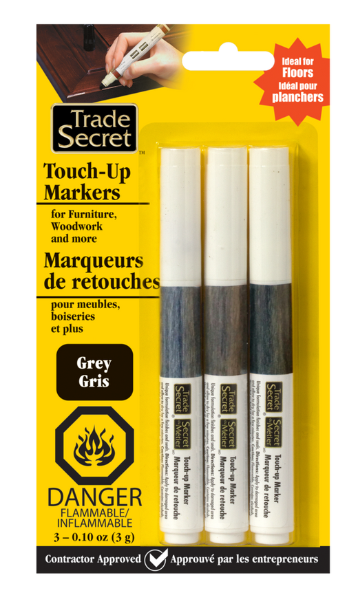 Trade Secret Touch-Up Repair Marker, Quick Drying & Fade Resistant, Grey, 3-pk