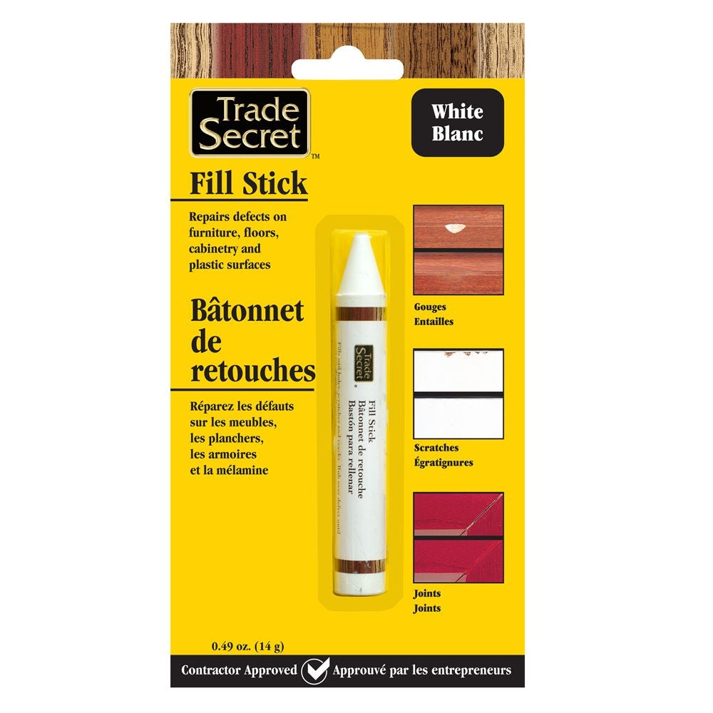 Trade Secret Wood Fill Sticks for Defects, 100% Wax, White