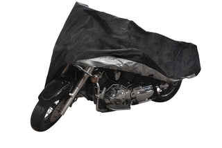 Tripel Premium Polyester Motorcycle Cover, Black, Large
