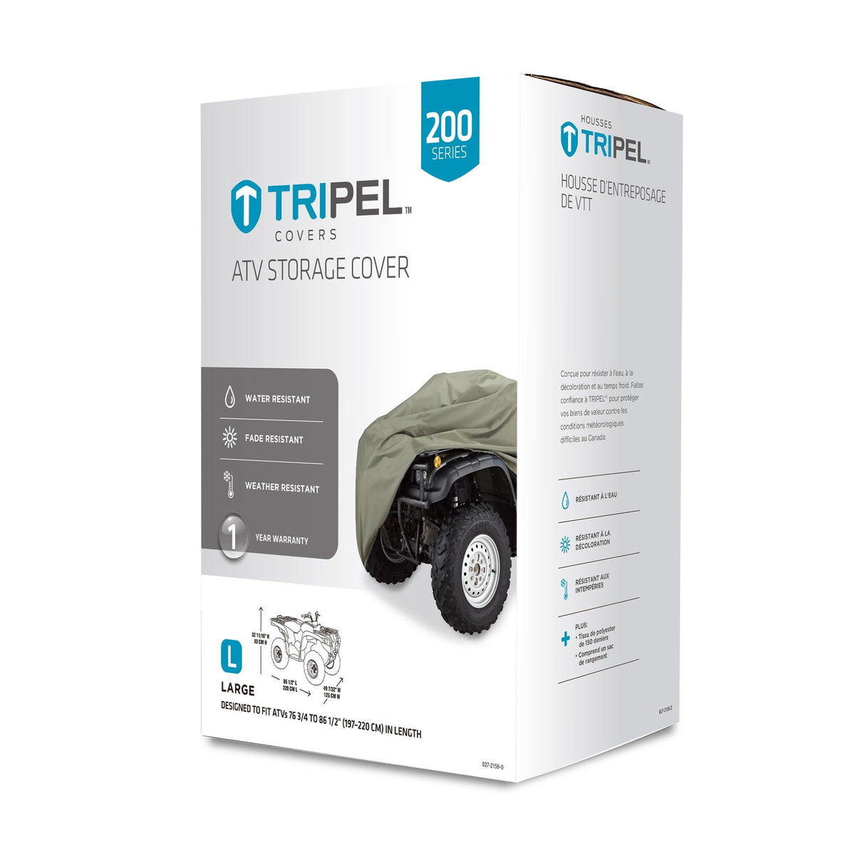 Tripel Waterproof ATV Storage Cover, Large