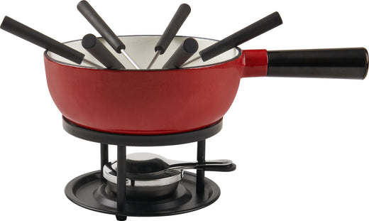 Trudeau Cast Iron Cheese Fondue Burner, Red