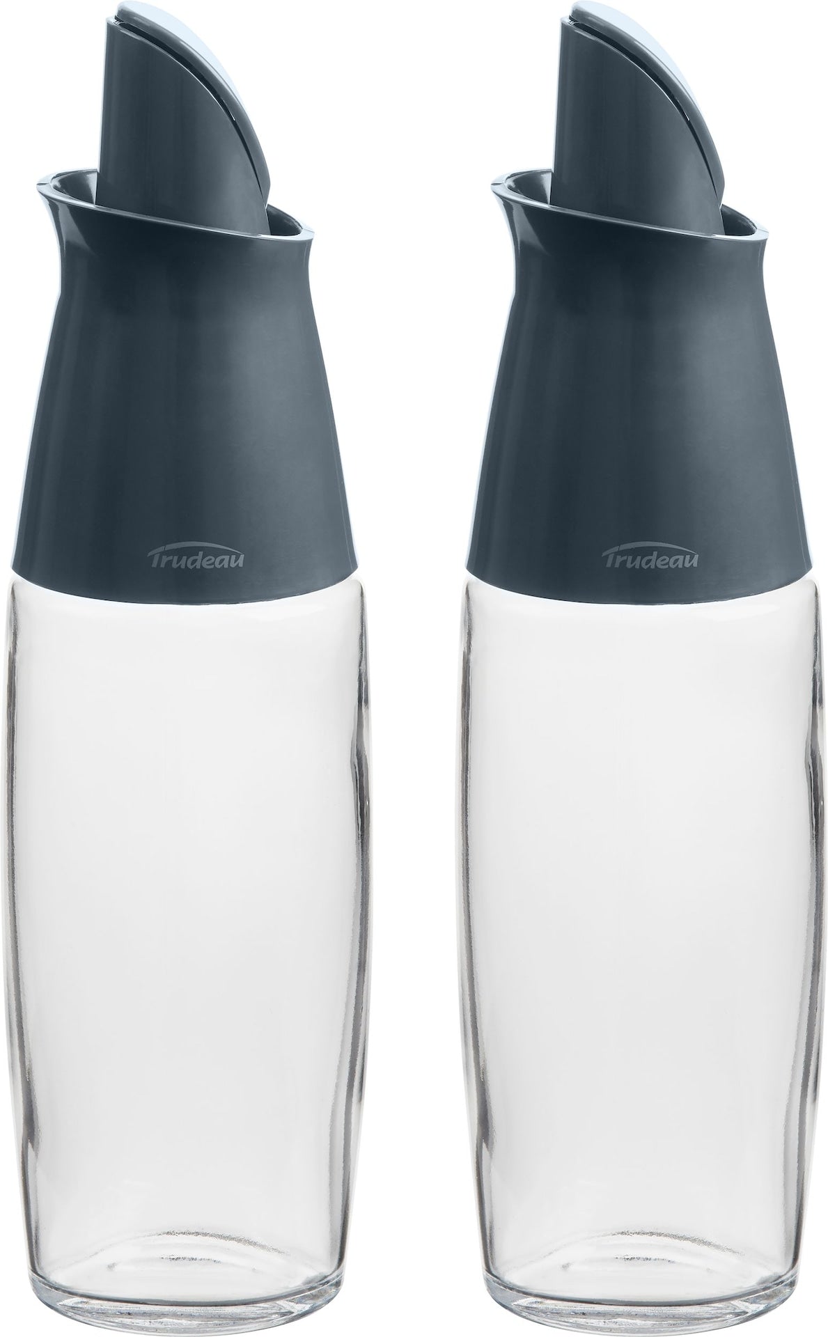 Trudeau Glass Automatic Oil Bottle Dispenser Set, 2-pc, Clear