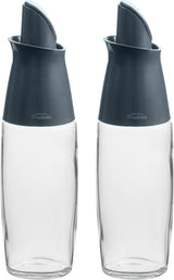 Trudeau Glass Automatic Oil Bottle Dispenser Set, 2-pc, Clear