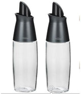 Trudeau Glass Automatic Oil Bottle Dispenser Set, 2-pc, Clear image 2