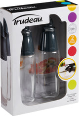 Trudeau Glass Automatic Oil Bottle Dispenser Set, 2-pc, Clear image 3