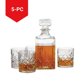 Trudeau Glass Whiskey Decanter & Glasses Set, 5-pc image 2