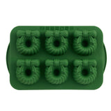 Trudeau Green Steel/Silicone Wreath Cake Pan, 6-pk