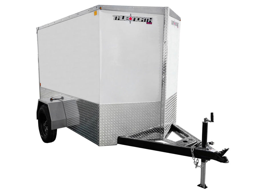 True North 5 x 8-ft Enclosed Trailer with Ramp Door, White