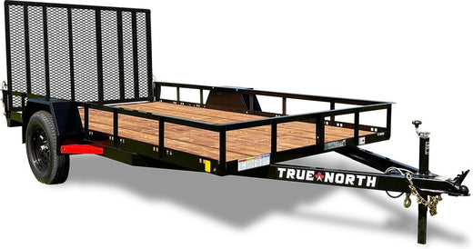 True North 77-in x 12-ft Utility Trailer With Gate, Black