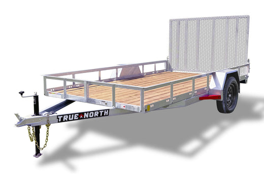 True North 77-in x 12-ft Utility Trailer With Gate, Silver