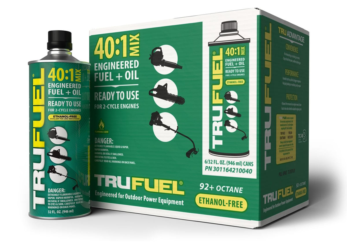 TruFuel 40:1 Pre-Mixed Gas & Oil for 2-Cycle Engines, 946 ml